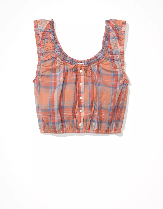 AE Cropped Bubble Tank Top