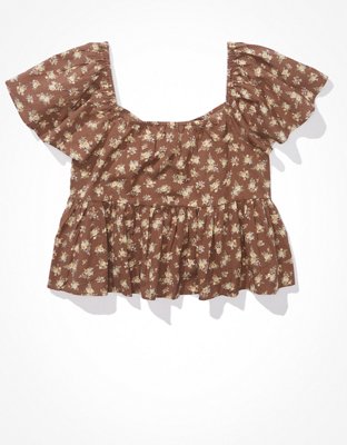 Женские блузки American Eagle AE V-Neck Babydoll Blouse — фото 4