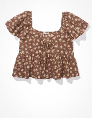 Женские блузки American Eagle AE V-Neck Babydoll Blouse — фото 3