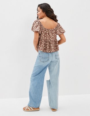 Женские блузки American Eagle AE V-Neck Babydoll Blouse — фото 2