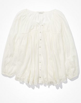 Женские рубашки American Eagle AE Long-Sleeve Beachy Shirt — фото 3