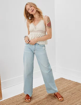 AE Lace Trim Babydoll Tank Top