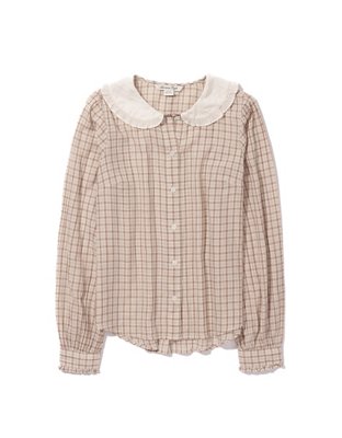 AE Camisa manga larga con botones y cuello con volantes