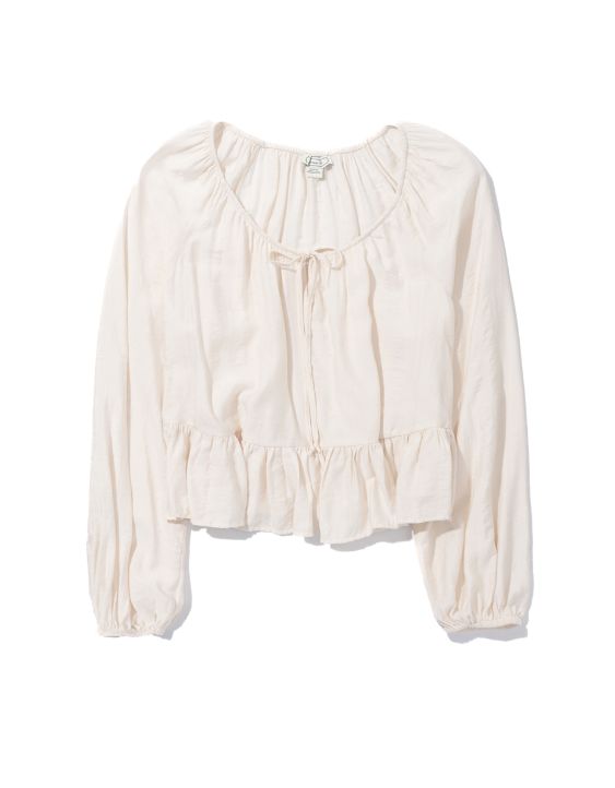 AE Long-Sleeve Embroidered Blouse