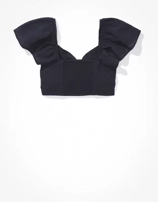 AE Super Cropped Twist-Front Blouse