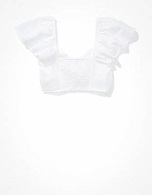 AE Super Cropped Twist-Front Blouse