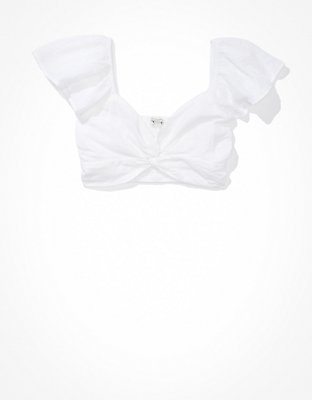 AE Super Cropped Twist-Front Blouse