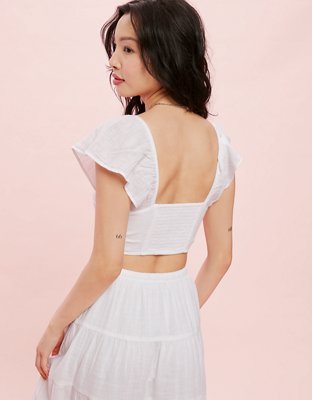 AE Super Cropped Twist-Front Blouse