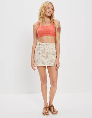 AE Lace Overlay Super Cropped Tank Top