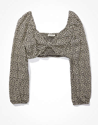 AE Super Cropped Knot Blouse