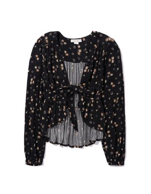 AE Blusa manga larga con lazo en el frente