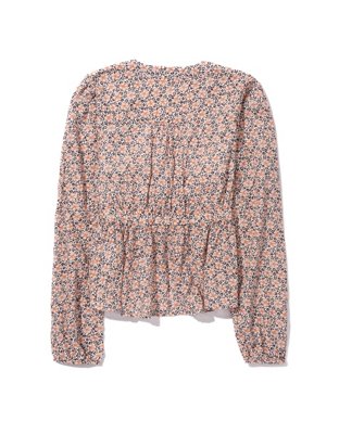 AE Blusa manga larga con lazo en el frente