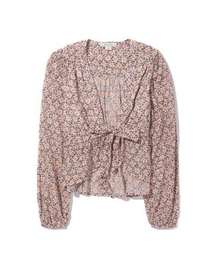 AE Blusa manga larga con lazo en el frente