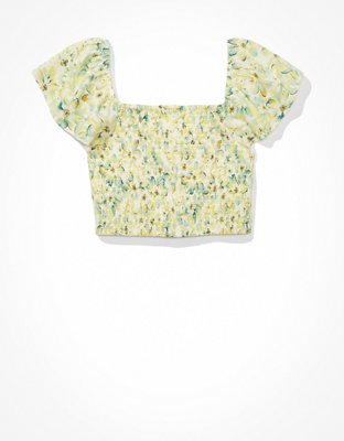 AE Flutter-Sleeve Corset Blouse