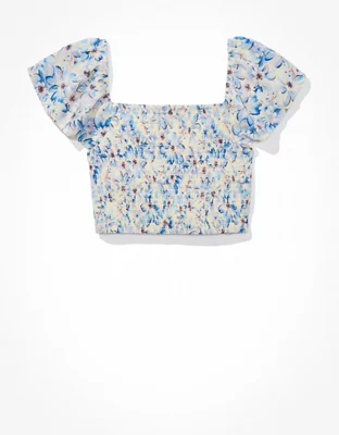 AE Flutter-Sleeve Corset Blouse