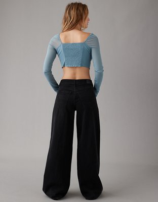 AE Mesh Cropped Corset Top