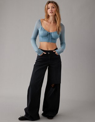 AE Mesh Cropped Corset Top