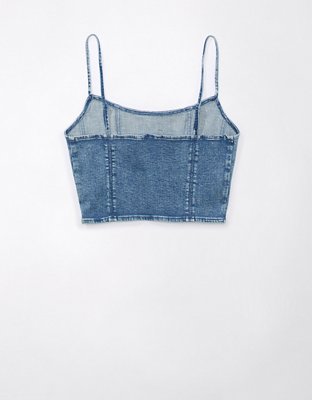 AE Sleeveless Denim Corset Top