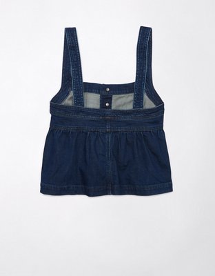 AE Sleeveless Denim Babydoll Top