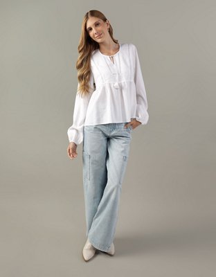 LONG SLEEVE PEASANT BLOUSE