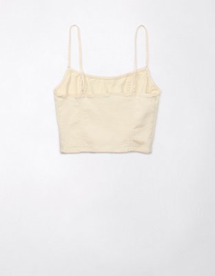AE Top sin Mangas Cortado de Denim estilo Corsé