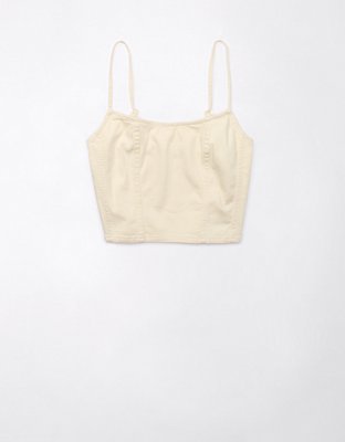 AE Top sin Mangas Cortado de Denim estilo Corsé