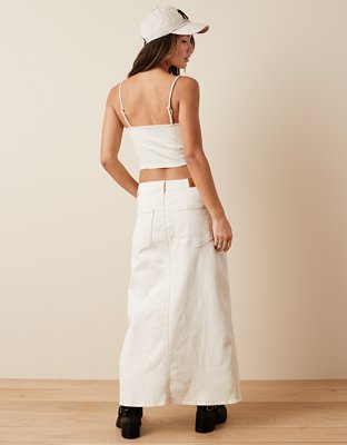 AE Top sin Mangas Cortado de Denim estilo Corsé