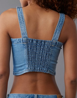 AE Cropped Denim Tank Top