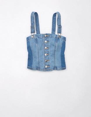 AE Cropped Denim Tank Top