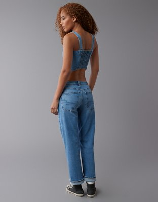 AE Cropped Denim Tank Top