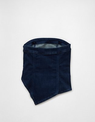 AE Asymmetrical Denim Tube Top