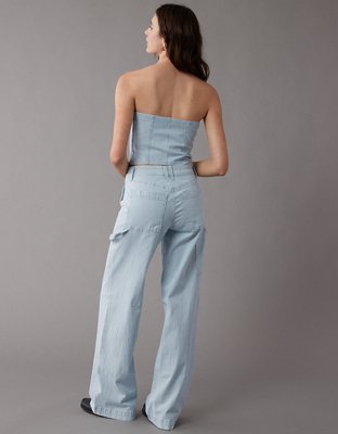 AE Cropped Railroad Denim Top