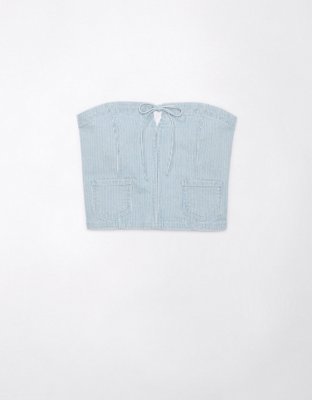 AE Cropped Railroad Denim Top