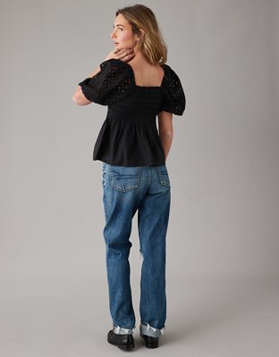 AE Puff Sleeve Babydoll Top | American Eagle