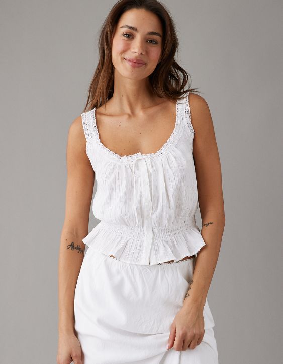 AE Button-Up Lace Cami