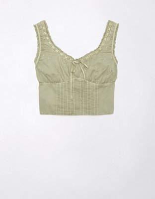 AE Cropped Pintuck Tank Top