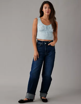 AE Cropped Pintuck Tank Top