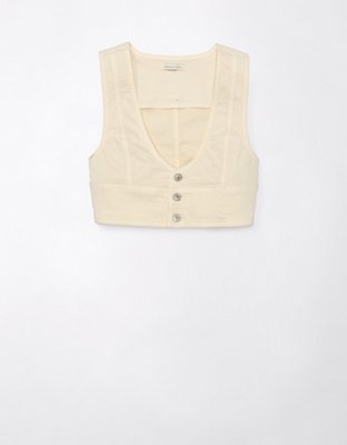 AE Cropped Denim Bra Tank Top