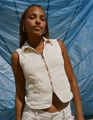 Womens denim outlet vest