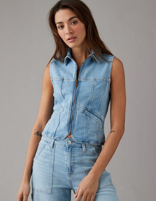 AE Collared Utility Denim Vest