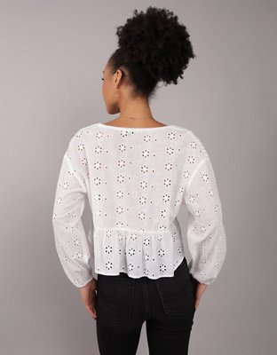 AE Top estilo Babydoll Manga Larga