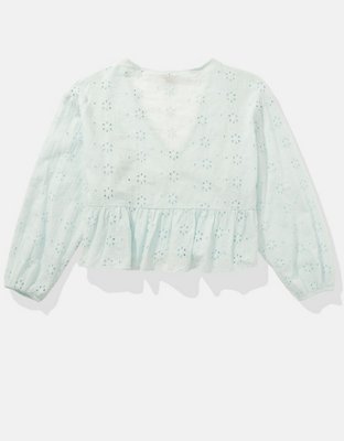AE Top estilo Babydoll Manga Larga