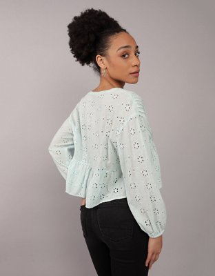 AE Top estilo Babydoll Manga Larga