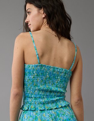 Top tubo con bordado con nido de abeja AE