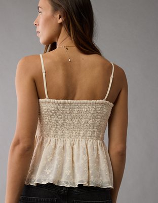 Женские топы American Eagle AE Smocked Lace Tank Top — фото 3