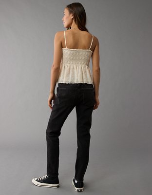 Женские топы American Eagle AE Smocked Lace Tank Top — фото 4