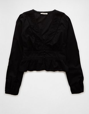 Женские топы American Eagle AE Embroidered Peplum Top — фото 2