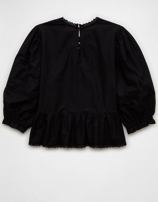 AE High-Neck Eyelet Blouse