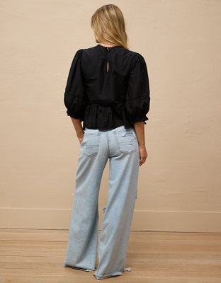 Женские блузки American Eagle AE High-Neck Eyelet Blouse — фото 5
