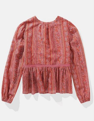 AE Blusa babydoll manga larga